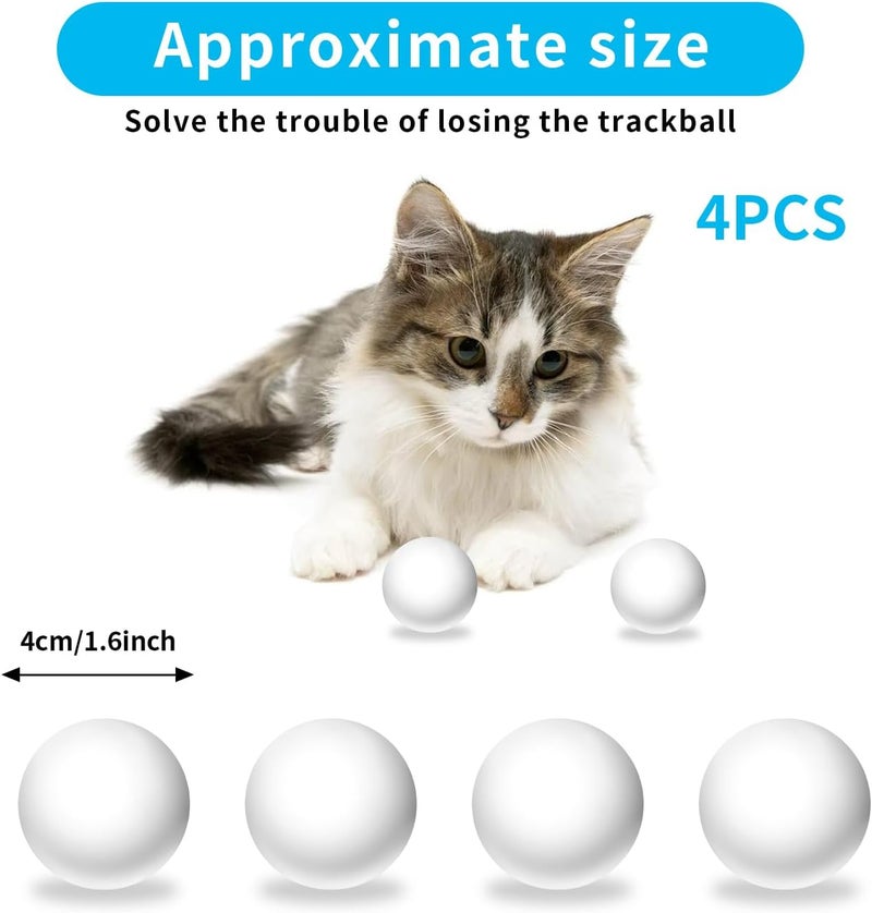 LYCTDD Cat Ball Toy Cat Track Balls Replacement Track Balls for Turbo Round Scratcher Toy (4 pcs), White - Image 2